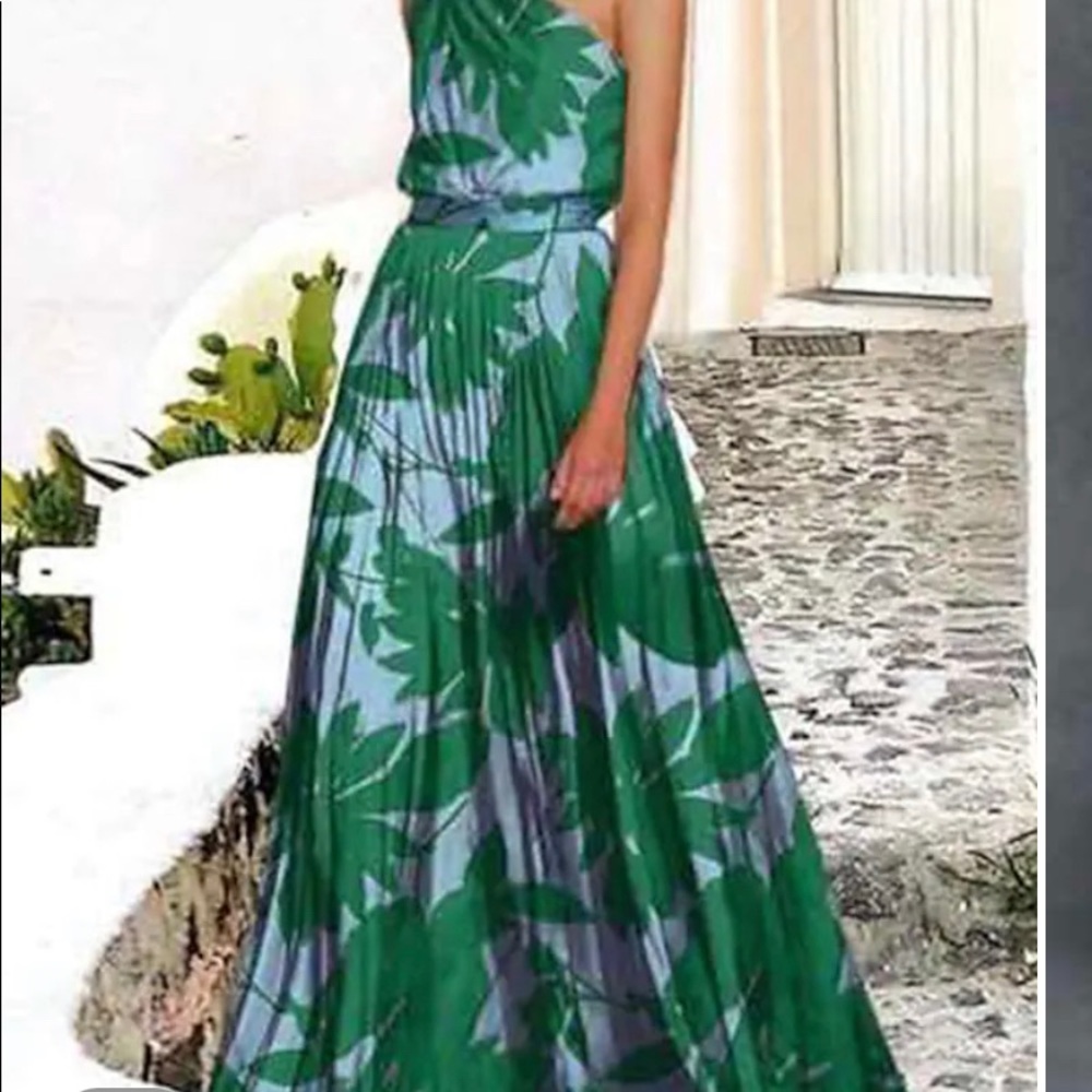 Teal and Green Maxi Dress